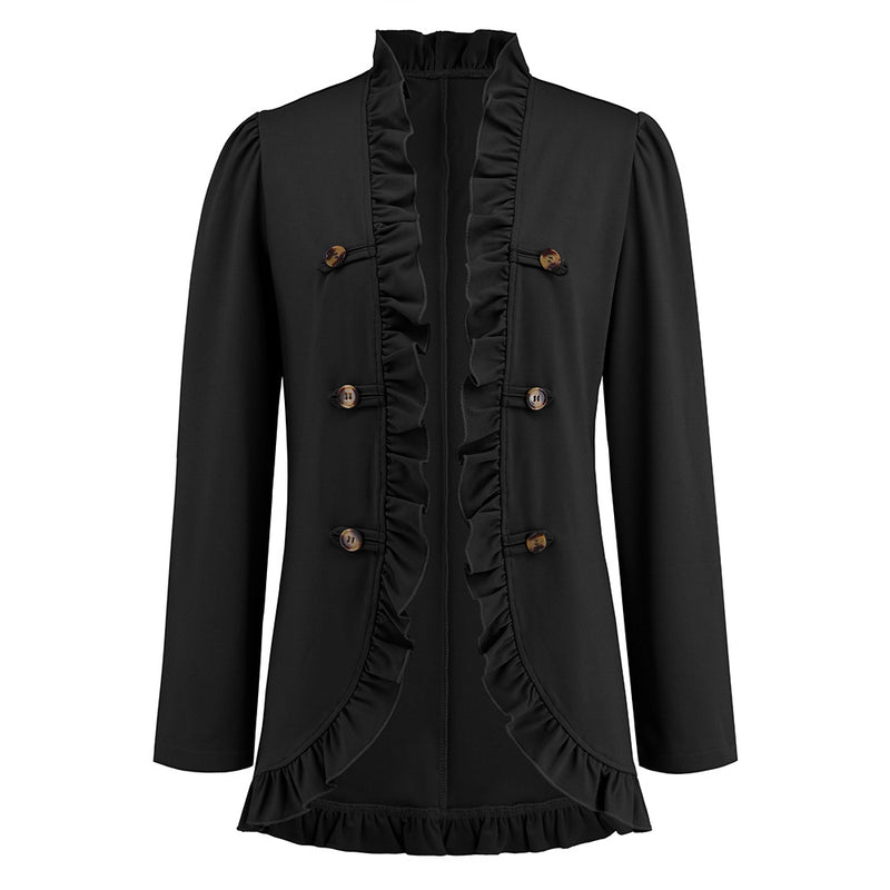 Women's Ruffled Cardigan Button Jacket