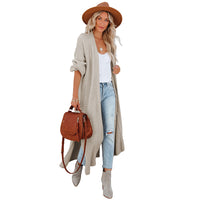 Women's Autumn Leisure Loose Split Long Cardigan Sweater