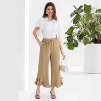 Fashion Ruffles Bell-bottoms Ankle-length Pants Women