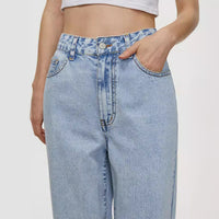 Women's Straight Loose High Waist Denim Trousers