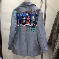 Colorful Letter Graffiti Long Sleeve Suit Coat Women's Design Sense Niche Suit