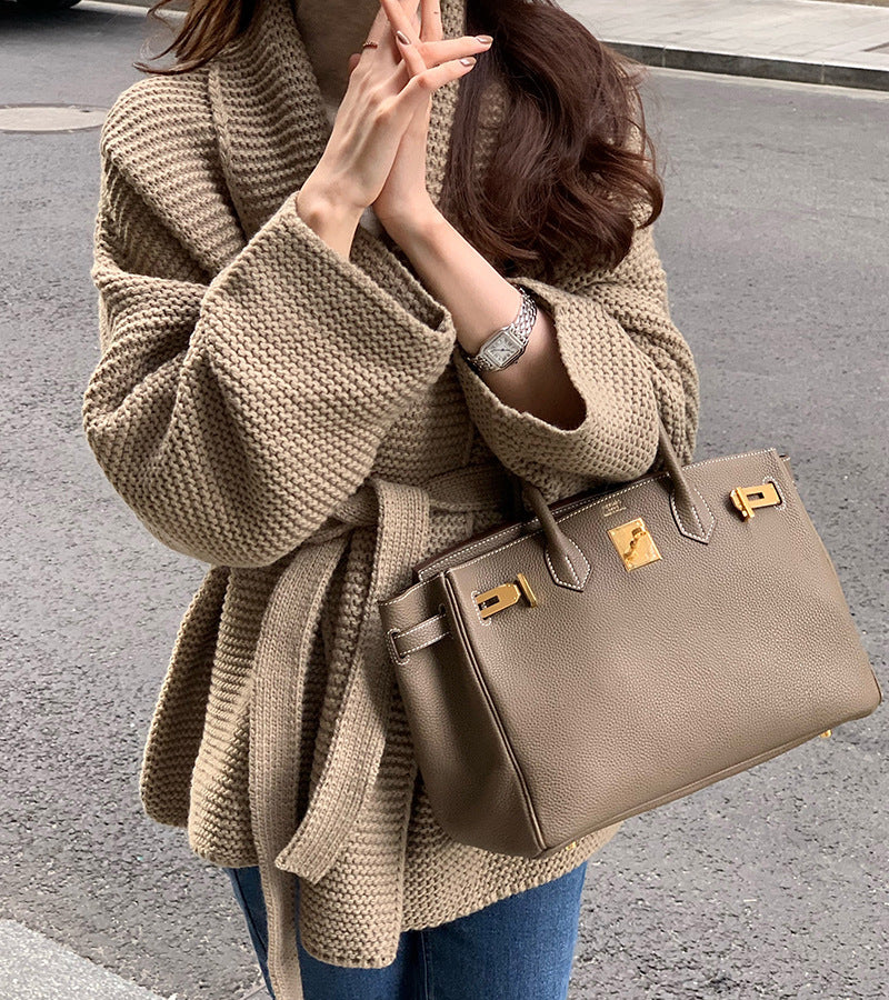 Women's Fashion Elegant Tied Sweater Coat