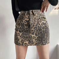 European And American Niche Hot Girl Leopard Print Skirt