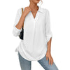 Drawstring Solid Color Shirt On Both Sides Beach Cover-up Women