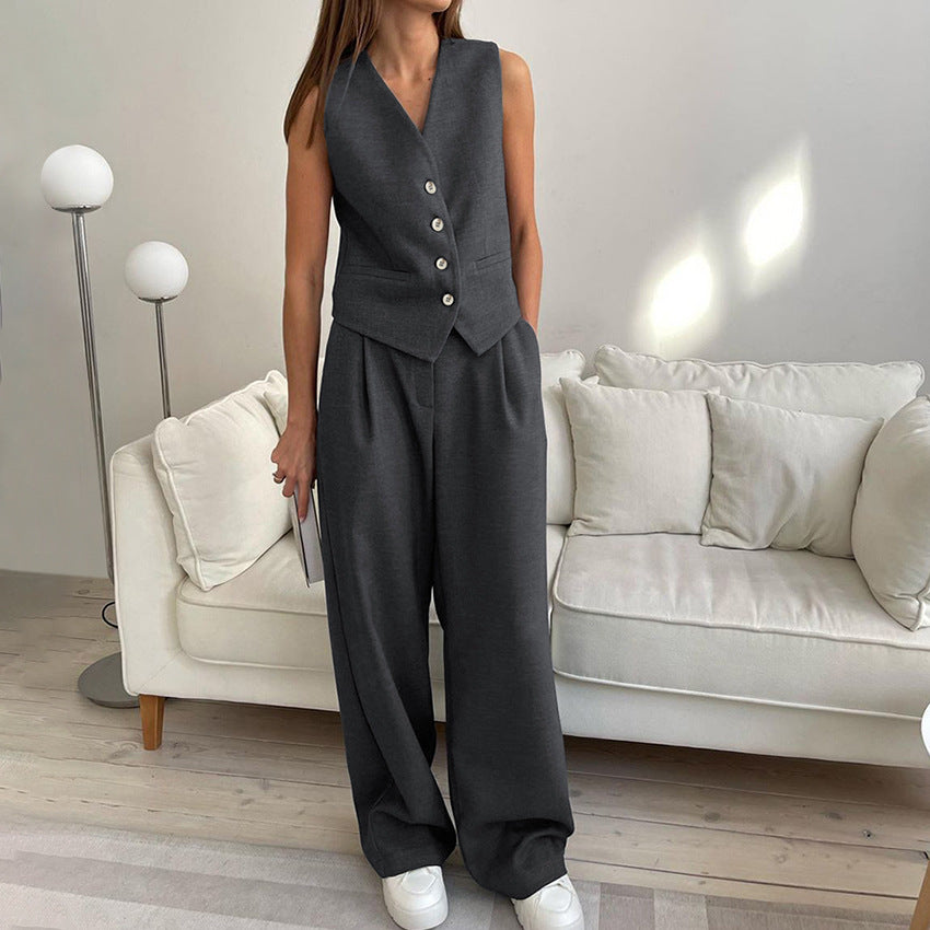 Fashion V-neck Sleeveless Vest Suit Women