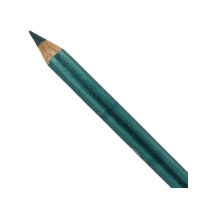Green eyeliner pencil on a white background