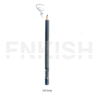 Eyebrow pencil labeled '115 Grey' on a white background with 'ENKILISH' branding.