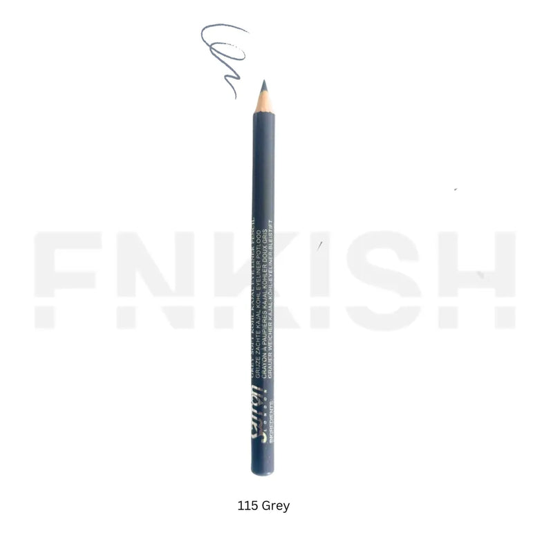 Eyebrow pencil labeled '115 Grey' on a white background with 'ENKILISH' branding.