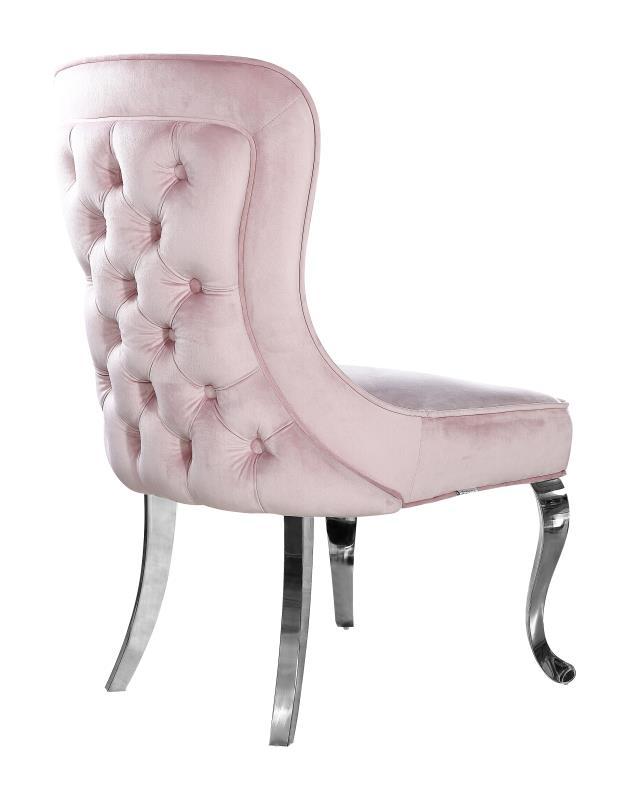Sandhurst Dining Chair X Leg in Pink Velvet