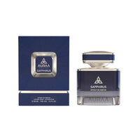 Auraa Saphirus perfume bottle and packaging on a white background