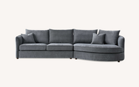 Aluxo Rubin Corner Chaise in Charcoal Boucle