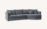 Aluxo Rubin Corner Chaise in Charcoal Boucle