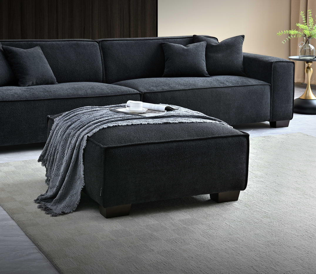 Aluxo Dakota 4 seater with Chaise in Midnight Boucle