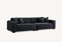 Aluxo Dakota 4 seater with Chaise in Midnight Boucle