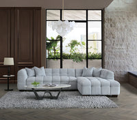 Aluxo Tribeca Corner Group in Pearl Boucle Fabric