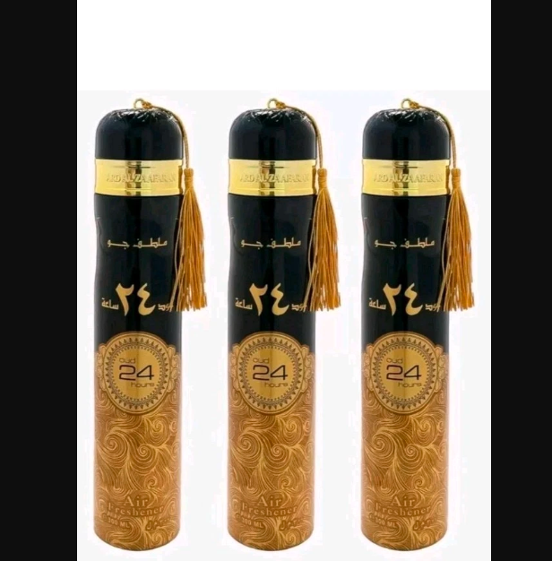 Ard Al Zaafaran oud 24 Hour 300ml X 3 air freshener room spray arabia Scent Car