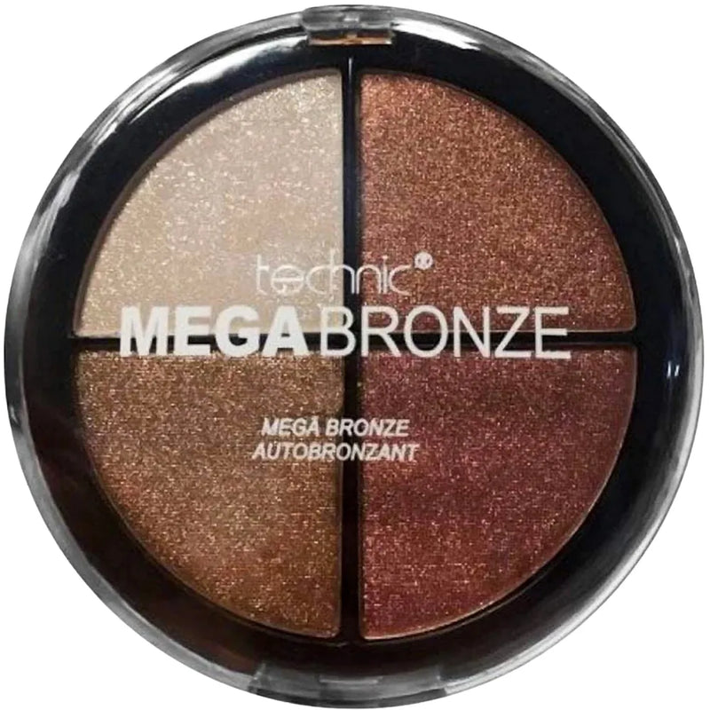 TECHNIC Mega Bronze Quad Compact Bronzer Palette - Long-Lasting Sun-Kissed Glow NEW