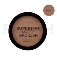 Technic Superfine Matte Bronzer compact with 'Medium' color swatch on a white background