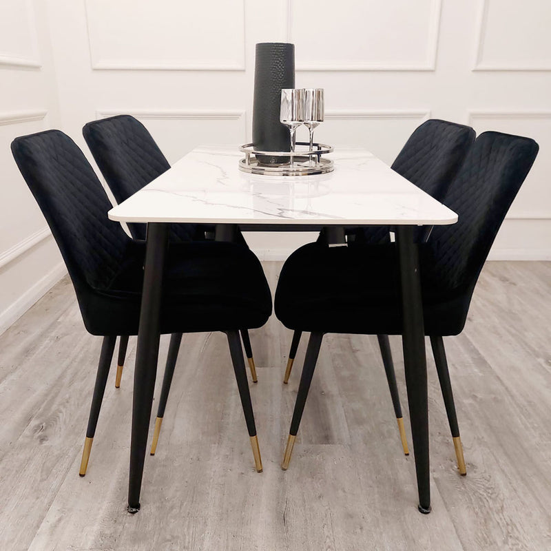 Titus 1.4 Black Dining Table with Sintered Stone Top