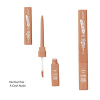 Lip liner with applicator and packaging on a white background