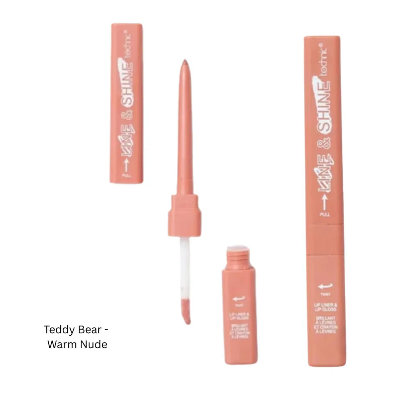 Lip liner with applicator and open cap on a white background