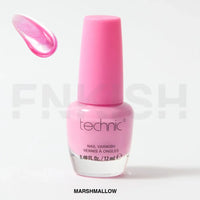 Pink nail polish bottle with 'technic' branding on a white background