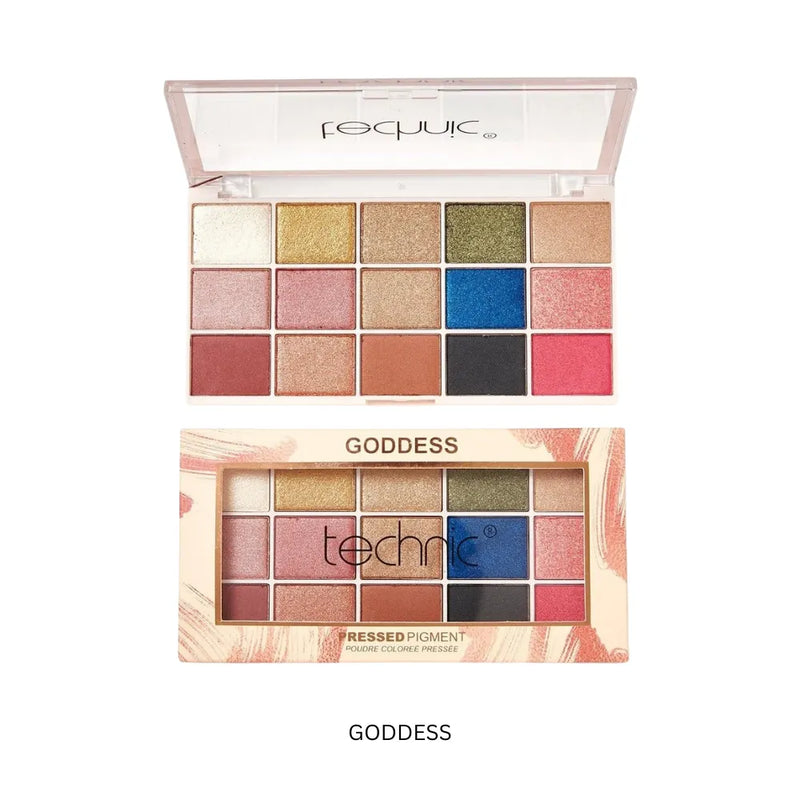 Two makeup palettes with 'technic' branding on a white background