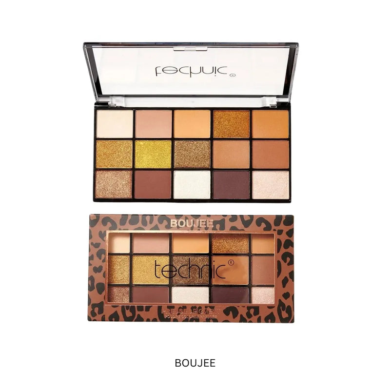 Makeup palette with 'technic' branding on a white background