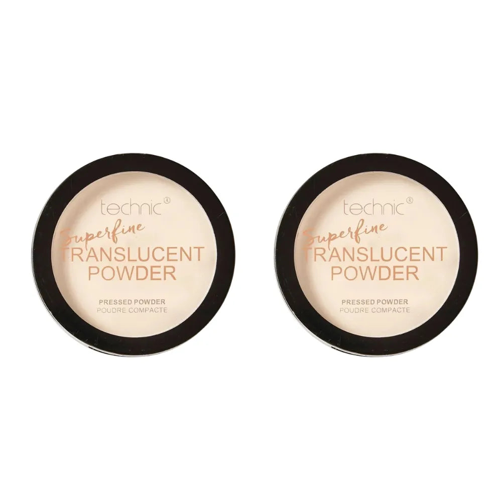 Two containers of Technic superfine translucent powder on a white background