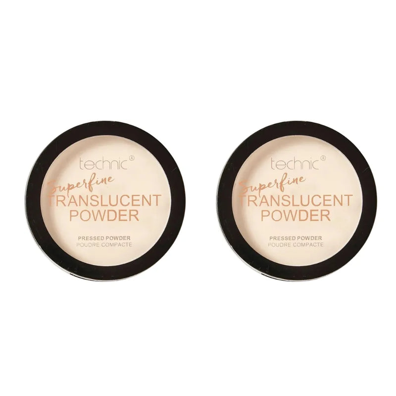 Two containers of Technic superfine translucent powder on a white background