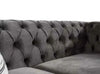 New Tuxedo Chesterfield Italian 3+2 Seaters Sofa Set Grey Plush