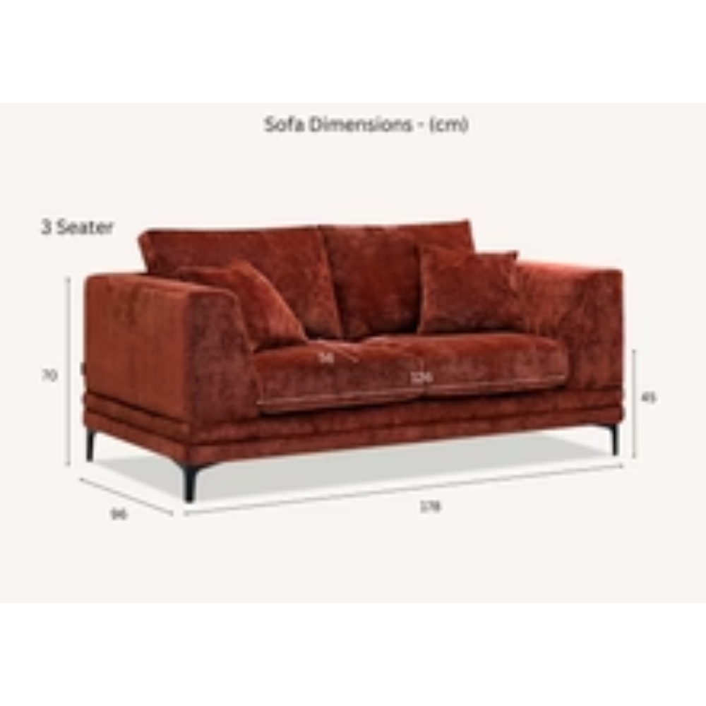 Aluxo Lenox Sofa Range in Rust Velvet