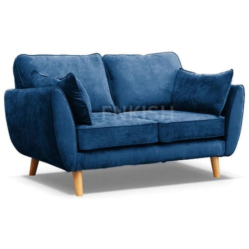 New Zinc Comfy 3+2 Seater Sofa in Graphite Blue Plush Velvet