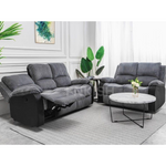 New Sorento Recliner 3 Seater 2 Seater Grey Cord Fabric Quality Sofa