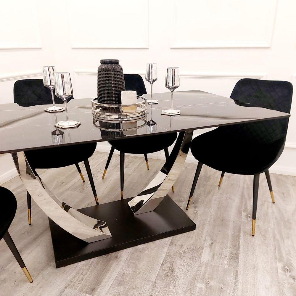 Venus Dining Table with 4 Flora Chairs