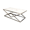 Vesta Chrome Coffee Table with Stomach Ash Sintered Stone Top