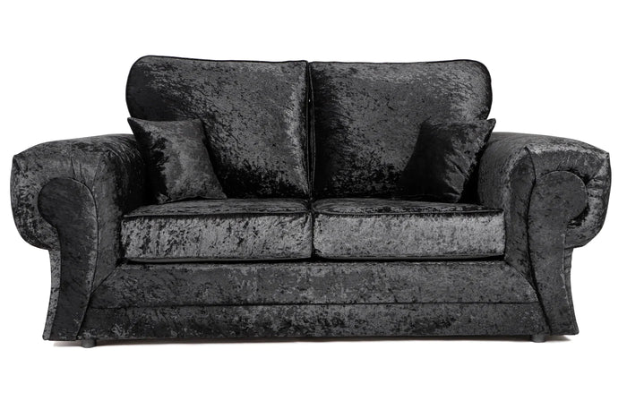 New Shimmer Black Crush Velvet Sofa 3+2 Seater Sofas Set