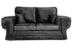 New Shimmer Black Crush Velvet Sofa 3+2 Seater Sofas Set