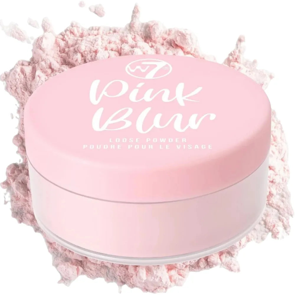 W7 Pink Blur Loose Powder Setting Brightening & Blurring Face Powder 