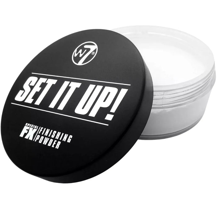 Black container with white text and a logo on a white background