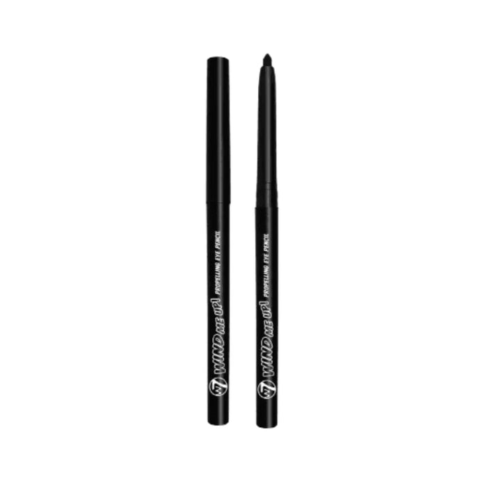 Two black eyeliner pencils on a white background
