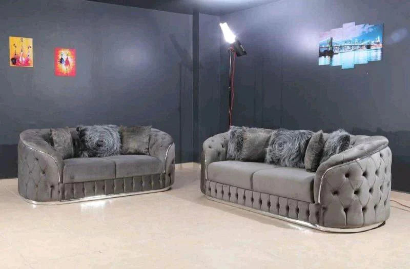 Khalifa Chesterfield 3 Seater 2 Seater Plush Velvet Sofa Deep Button Italian Design