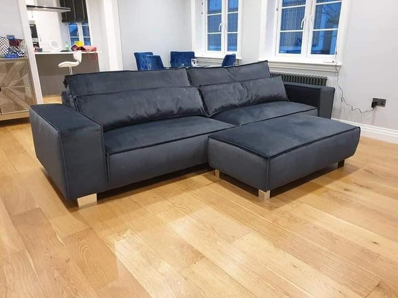 New Sloane Modern Design 4x4 Seaters Set Plush Sofa With Matching Stool