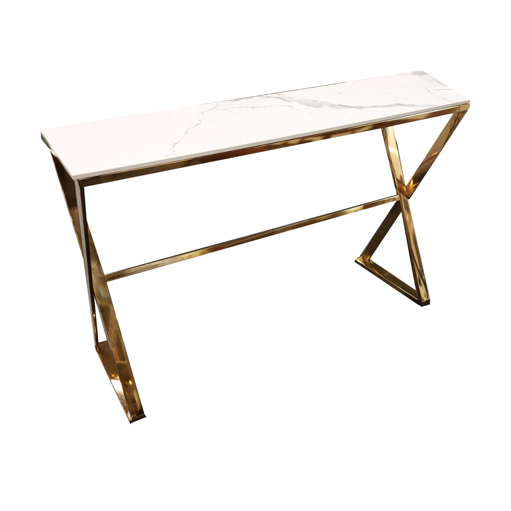 Zion Gold Coffee Table with Polar White Sintered Top