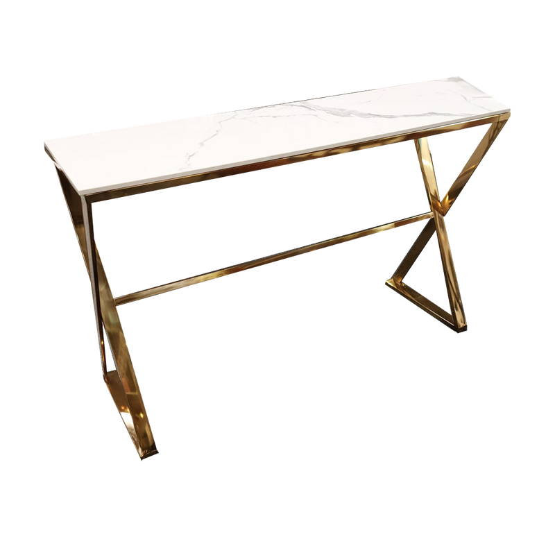 Zion Gold Coffee Table with Polar White Sintered Top