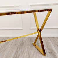 Zion Gold Coffee Table with Polar White Sintered Top