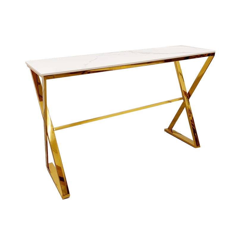 Zion Gold Coffee Table with Polar White Sintered Top