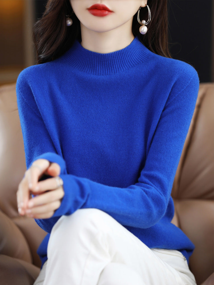 Half-collar Wool Sweater Bottoming Shirt Pullover