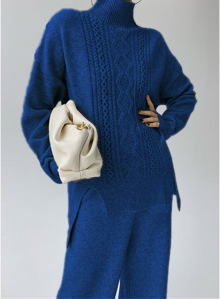 Idle Style Fashionable Set That Makes You Look Younger Women's Turtleneck Knitting Sweater