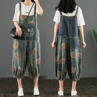 Jean Print Patchwork Suspenders For Women